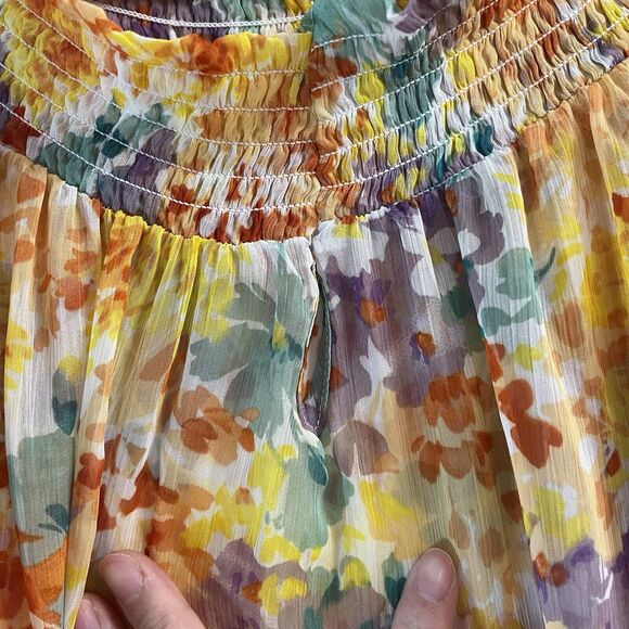 NY Collection Swim Cover Up Womens One Size Boho Pullover Foral Print Fairycore - Picture 4 of 7